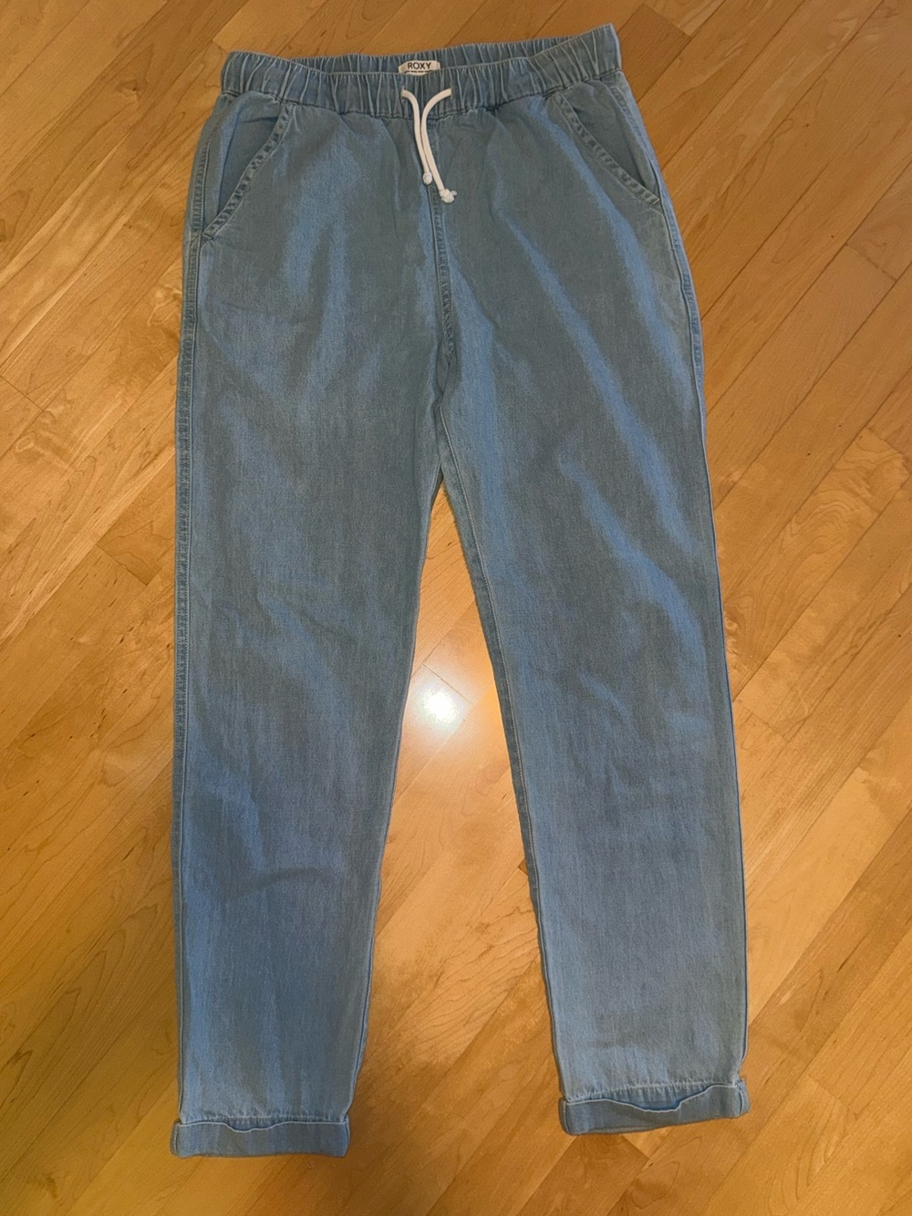 Roxy Light Blue Jogger-Style Denim Pants